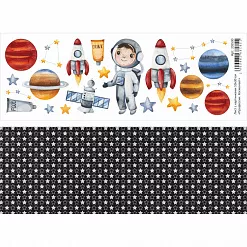 Лист с картинками 10х30 см "Профессии. Космонавт" (ScrapMania)