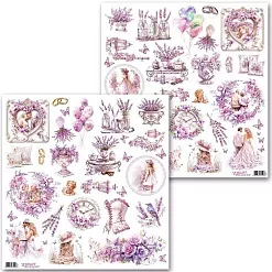 Бумага 30х30 см "Violet Whisper. Для вырезания. Картинки" (Margaret)