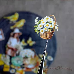 Набор высечек из ткани "Сезон ромашек", 28 шт (ScrapMania)