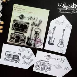 Штамп "Музыка нас связала", 6,8х2,3 см (AgiArt)