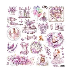 Бумага 30х30 см "Violet Whisper. Для вырезания. Картинки" (Margaret)
