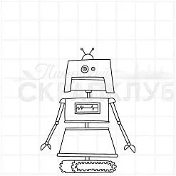 Штамп "Робот 10", 5х6,5 см (Скрапклуб)