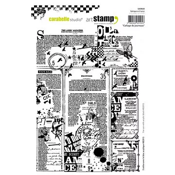 Резиновый штамп "Collage de journaux. Коллаж из газет" (Carabelle Studio)