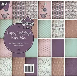 Набор бумаги 15х30 см "Happy holidays. Счастливые каникулы", 48 листа (Joy crafts)
