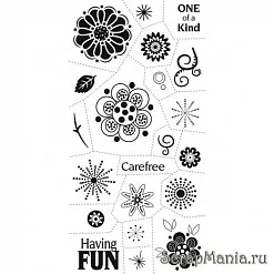 Набор штампов Cloud9  "Цветы и снежинки"