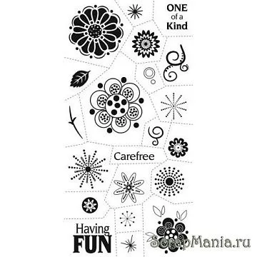 Набор штампов Cloud9  "Цветы и снежинки"