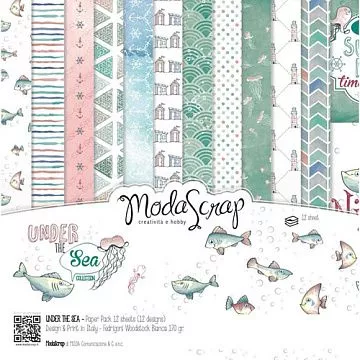 Набор бумаги 15х15 см "Under the sea", 12 листов (ModaScrap)
