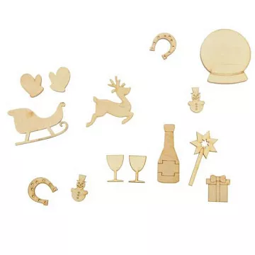 Набор деревянных украшений "Новый год"