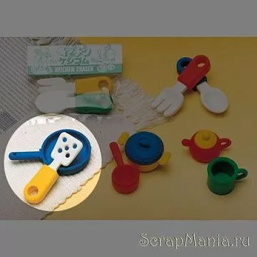 Ластик "Сковородка с лопаткой" (Iwako)