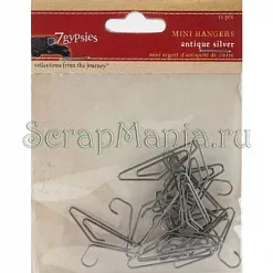 Набор скрепок "Мини вешалки, античное серебро" (7gypsies)