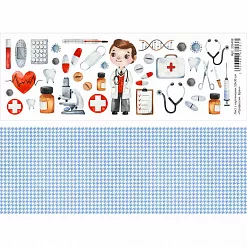 Лист с картинками 10х30 см "Профессии. Врач" (ScrapMania)