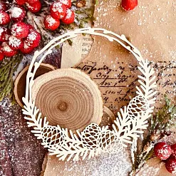 Чипборд "Рамка. Уютное Рождество", 9х8,5 см (WoodHome) Чипборд "Рамка. Уютное Рождество", 9х8,5 см (WoodHome)