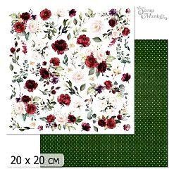 20х20 Бумага "Марсала. Дизайн 9" (ScrapMania)
