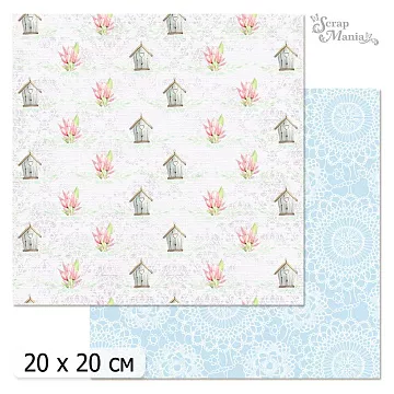 20х20 Бумага "Весенние тюльпаны. Дизайн 1" (ScrapMania)