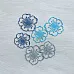 Набор вырубок "Цветок шиповника", цвет синий микс 2