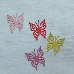 Набор вырубок "Бабочки", цвет красный, розовый, зеленый