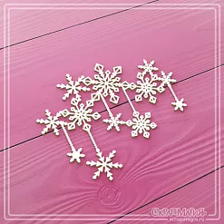 Чипборд "Гирлянда из снежинок", 7,1x5,8 см (СкрапМагия)