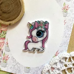 Акриловое украшение "Единорог сиреневый с бирюзовым", 2,7х3,5 см, 1 шт Акриловое украшение "Единорог сиреневый с бирюзовым", 2,7х3,5 см, 1 шт