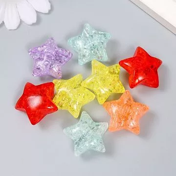 Набор акриловых украшений "Звезда. Колотый лед. Микс", 2,6х2,6 см (АртУзор)