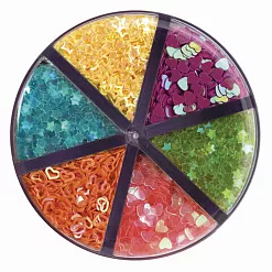 Наполнитель для шейкера "Неон. Фигурный", 6 цветов (Остров сокровищ)