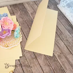 Заготовка для открытки 8,5х22 см из дизайнерской бумаги Sirio Pearl Merida Cream Заготовка для открытки 8,5х22 см из дизайнерской бумаги Sirio Pearl Merida Cream