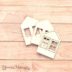 Чипборд "Имбирное Рождество. Шейкер. Дом с двумя окнами. Мини" (ScrapMania)