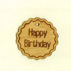 Деревянное украшение "Бирочка. Happy Birthday" (Salvadorica)