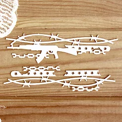 Набор украшений из чипборда "Армейский" (Просто небо)