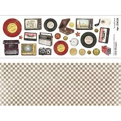 Лист с картинками 10х30 см "СССР. Мелодия" (ScrapMania)