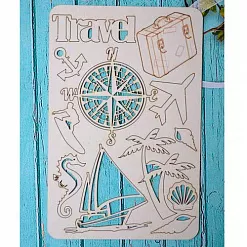 Набор украшений из чипборда "Travel" (ScrapКрым) Набор украшений из чипборда "Travel" (ScrapКрым)