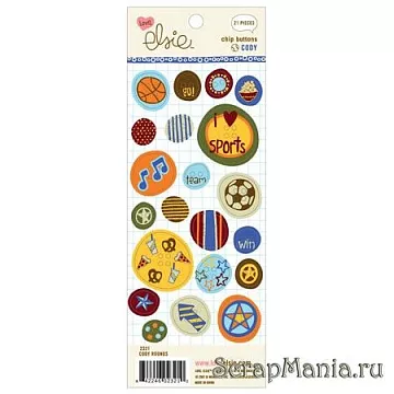 Набор пуговиц из чипборда "Cody rounds" (Ki Memories) Набор пуговиц из чипборда "Cody rounds" (Ki Memories)