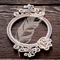 Украшение из чипборда "Рамка двухслойная. Вензеля и роза" (Artlines)