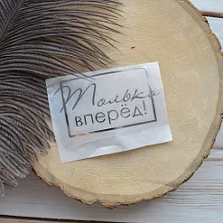 Термотрансферная наклейка "Надпись серебряная. Только вперёд!", 8х5,4 см (Термо-Панда) Термотрансферная наклейка "Надпись серебряная. Только вперёд!", 8х5,4 см (Термо-Панда)