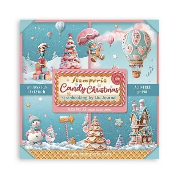 Набор бумаги 30х30 см "Candy Christmas", 22 листа (Stamperia) Набор бумаги 30х30 см "Candy Christmas", 22 листа (Stamperia)