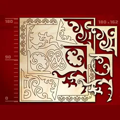 Набор украшений из дерева "Углы" (Россия)