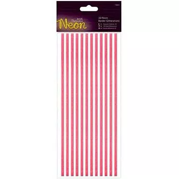 Набор акриловых наклеек с глиттером "Полоски. Неон. Розовый" (DoCrafts)