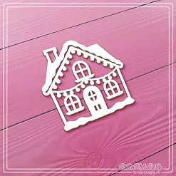 Чипборд "Большой домик с гирляндами", 6,2х6,3 см (СкрапМагия)