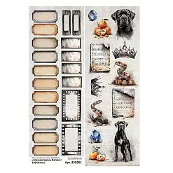 Лист с картинками 10х30 см "Элементарно, Ватсон! Таблички" (ScrapMania)