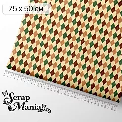 Отрез ткани 75х50 см "Мужской винтаж. Ромбы" (ScrapMania) Отрез ткани 75х50 см "Мужской винтаж. Ромбы" (ScrapMania)