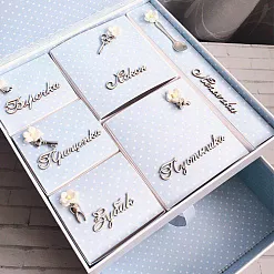 Двухъярусная заготовка для маминых сокровищ с 5 коробочками, цвет крафт