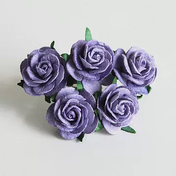 Букет крупных роз "Сиреневый", 2,5 см, 5 шт (Craft)
