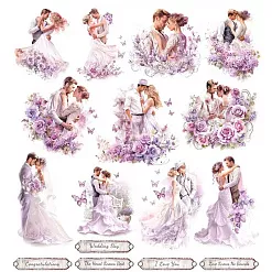 Бумага 30х30 см "Violet Whisper. Для вырезания. Молодожены" (Margaret)