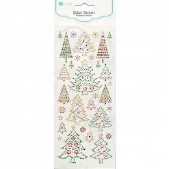 Наклейки с глиттером "Елочки" (DoCrafts)