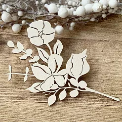 Чипборд "Веточка с хлопком", 9х6 см (LeoMammy)