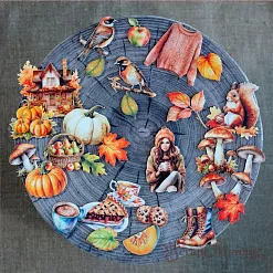 Набор высечек из ткани "Художница Осень", 30 шт (ScrapMania)