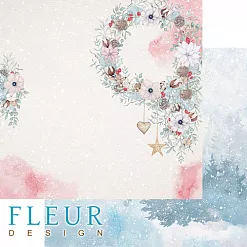 Набор бумаги 15х15 см "Снежная акварель", 24 листа (Fleur-design)