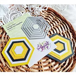 Нож "Шестиугольники с прострочкой", 9х7,8 см (AgiArt)