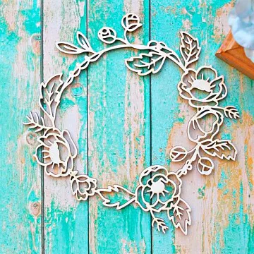 Украшение из чипборда "Рамочка с розами" (ScrapКрым)