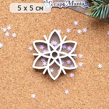 Шейкер "Фономикс. Новогодний. Снежинка 1 мини", 5х5 см (ScrapMania)