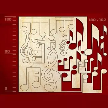 Набор украшений из дерева "Ноты" (Россия)